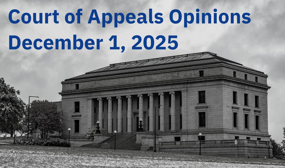 Minnesota Court of Appeals Opinions: December 1, 2025