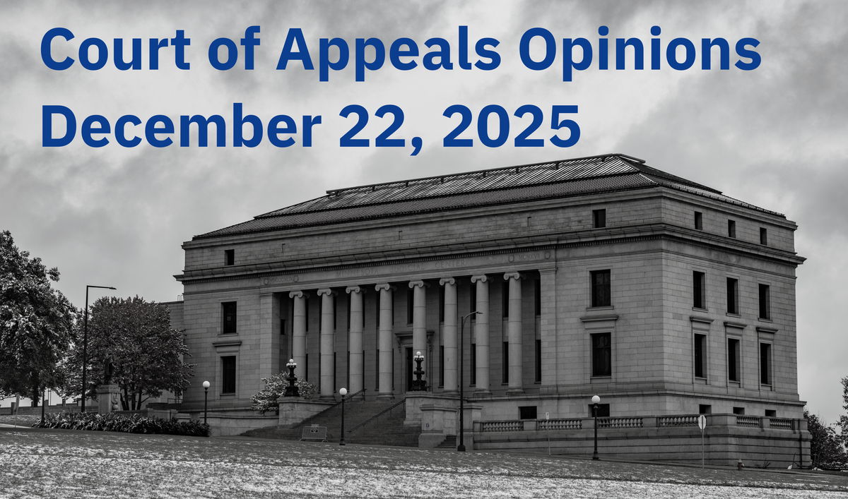 Minnesota Court of Appeals Opinions: December 22, 2025